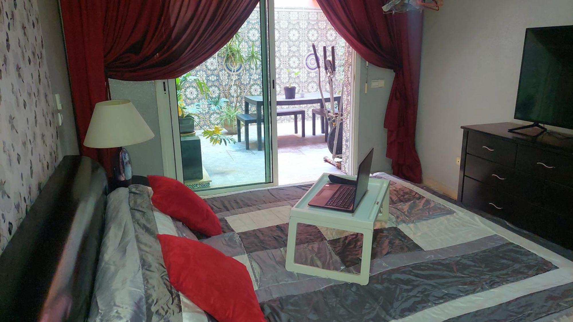Stay Here, Nice Apartment With Garden View In Center, 1 Min Walk From Beach El Yadida Habitación foto